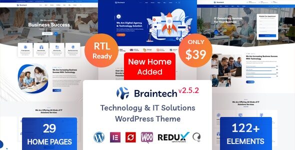 Braintech 2.8.0 - Technology & IT Solutions WordPress Theme