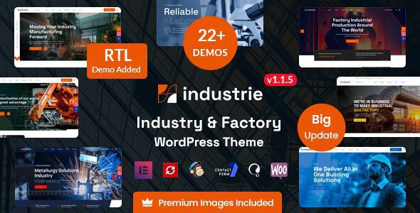 Industrie 1.6.8 - Factory & Industry WordPress Theme