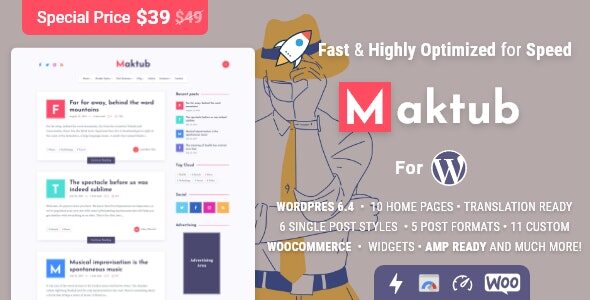 Maktub 2.0.6 - Minimal & Lightweight Blog for WordPress