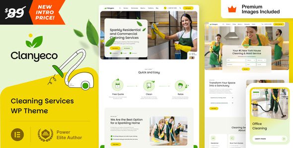 ClanyEco 24 - Cleaning Services WordPress Theme