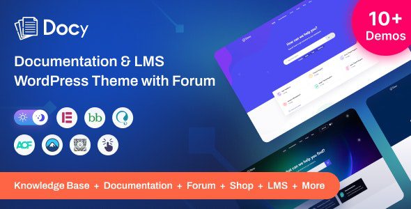 Docy 4.4.0 - Premium Documentation, Knowledge base & LMS WordPress Theme with Helpdesk Forum