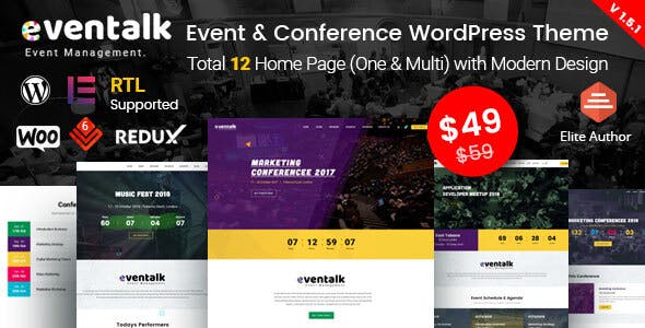 EvenTalk 1.7.8 - Event Conference WordPress Theme